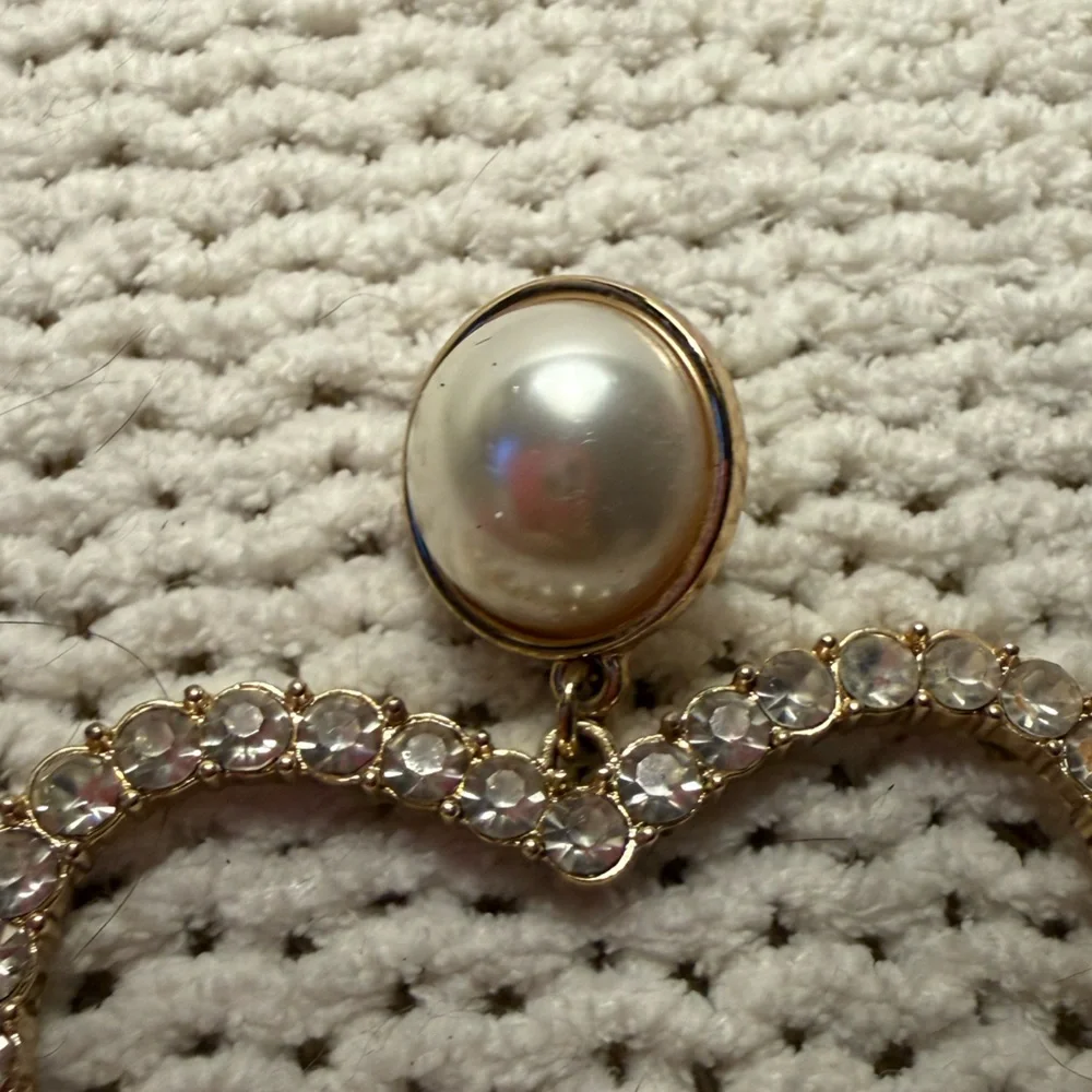 BaubleBar Gold and Pearl Heart Earrings - Picture 2 of 5